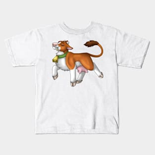 Happy Moo: Blaze Orange Kids T-Shirt